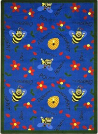 Joy Carpets Kid Essentials Bee Attitudes Blue